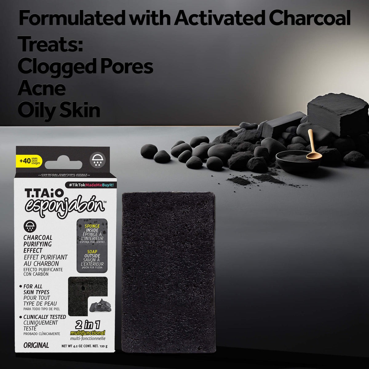 EsponJabon Charcoal, Purifying Effect