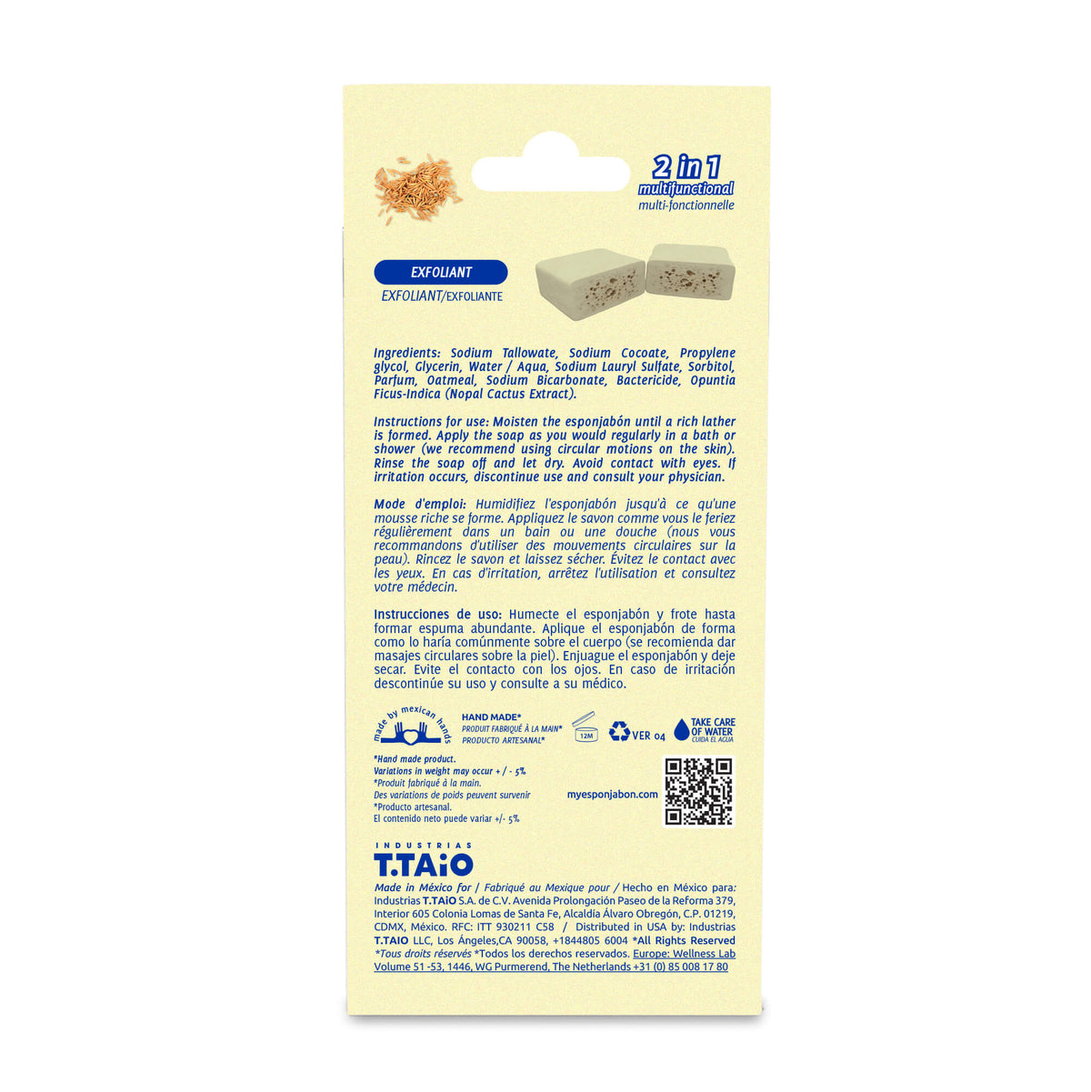 EsponJabon Oatmeal - Exfoliating Effect
