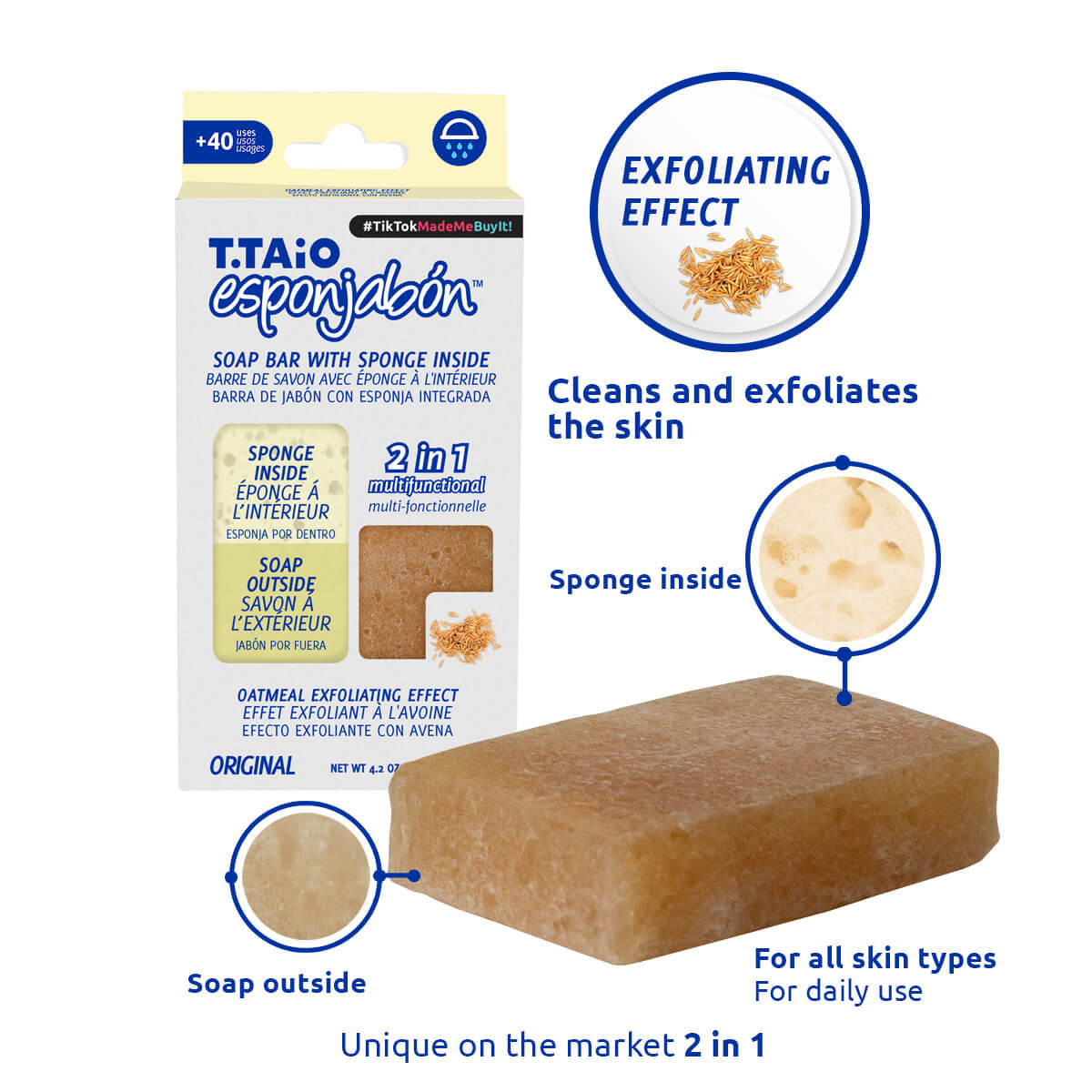 EsponJabon Oatmeal - Exfoliating Effect