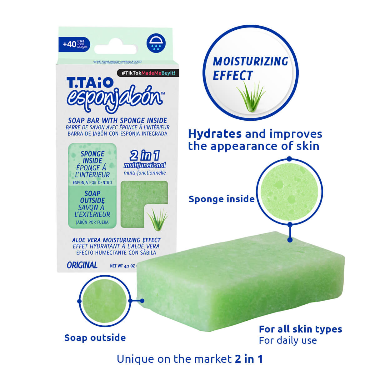 EsponJabon Aloe Vera - Moisturizing Effect